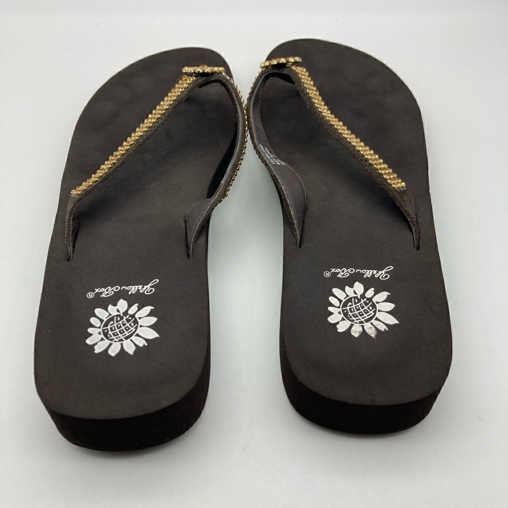 Yellow Box Iberia Leather Upper Brown Sandals Size 9 - Picture 5 of 11